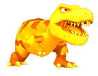 - สัญลักษณ์รูป ทีเร็กซ์สีทอง ของสล็อต Dinosaur Tycoon